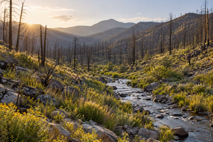 A peaceful foothill valley